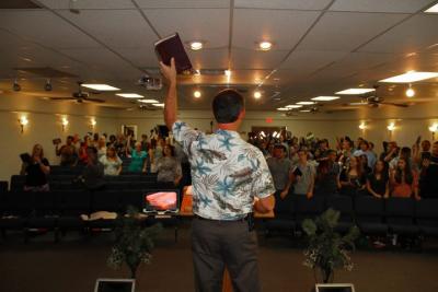 True Life Church honors the Bible as God's Holy Word. We begin our messages by standing in honor of God's Word.