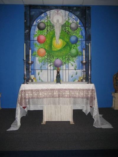 The Tree of Life with the Ascending Christ Main altar at the Shrine of Holy Wisdom