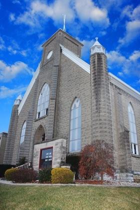 A view of the sanctuary building from Broadway