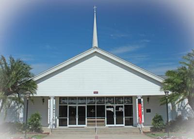 Front view of church