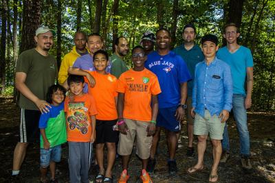 Men's camping trip at Jordan Lake