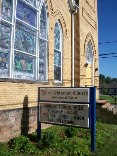 Exterior of First Christian Church on the corner of 5th street and Water street First Christian Church of Indiana, PA