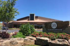 Photo of Church Parking Lot and Front Entrance