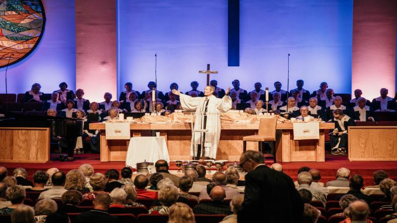 Pastor Harold bringing the word on Sunday.