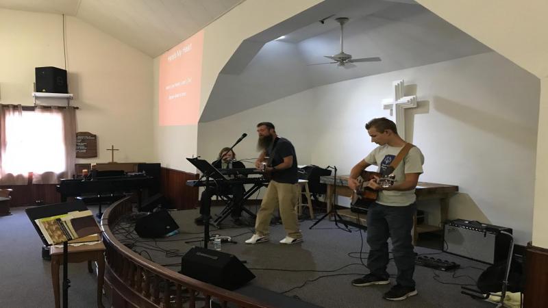 We have a great contemporary worship team