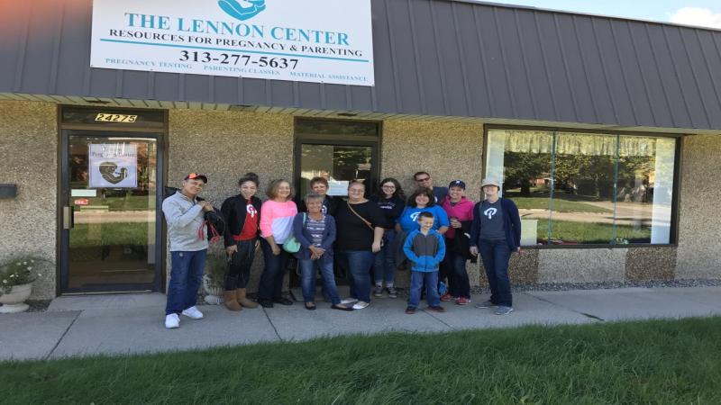 One of our crews serving at Lennon Pregnancy Center.