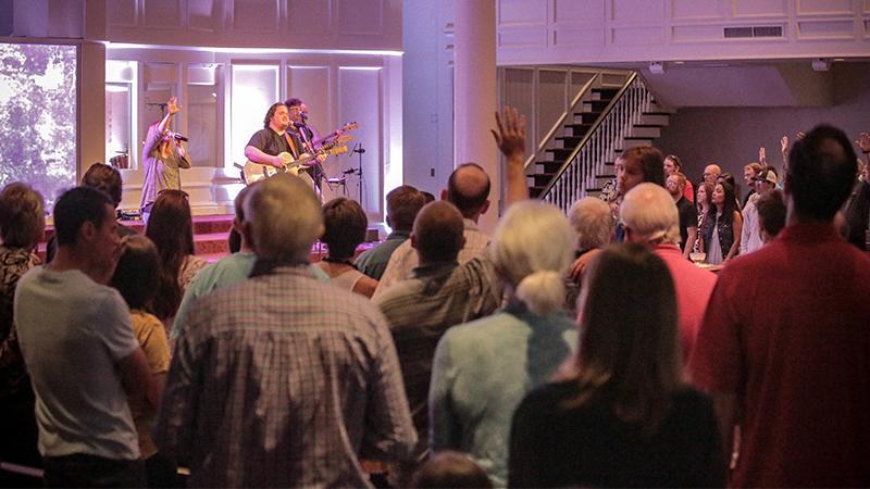 Praise and worship at our 10:45 am service on Sundays.