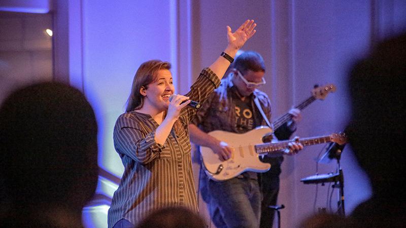 Praise and worship at our 10:45 am service on Sundays.