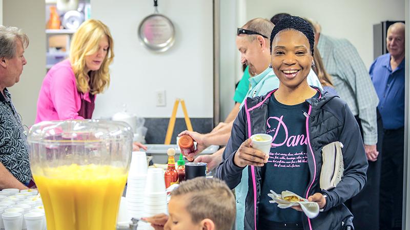 Enjoy a free full brunch provided between our Sunday morning services.  Seriously, you don't want to miss this!