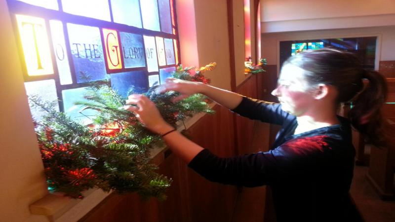 Decorating St. Cyprian's for Christmas 